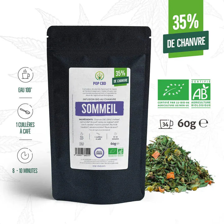 POP CBD Infusions CBD Infusion Création Bio, Sommeil, au Chanvre CBD