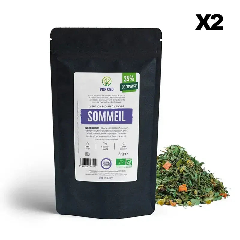 POP CBD Infusions CBD 2 sachets Infusion Création Bio, Sommeil, au Chanvre CBD