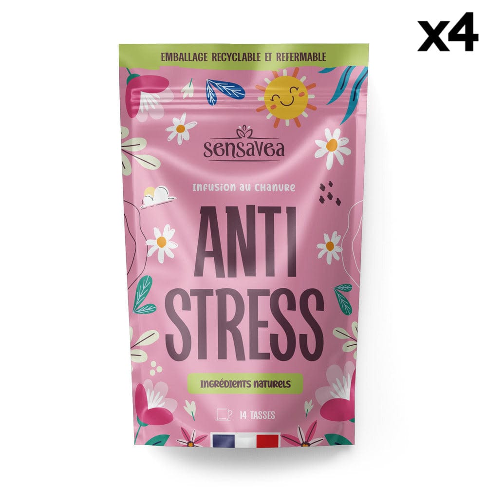 Sensavea Infusions CBD 4 sachets Infusion naturelle Anti-Stress, au Chanvre CBD (30%)