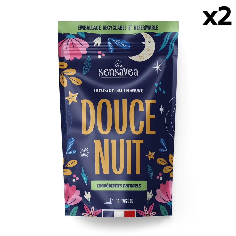 Sensavea Infusions CBD 2 sachets Infusion naturelle Douce Nuit, au Chanvre CBD (30%)