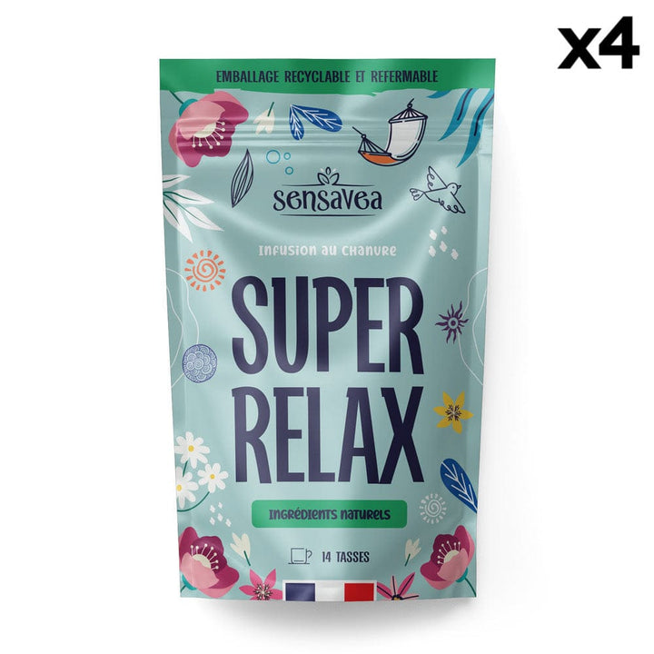 Sensavea Infusions CBD 4 sachets Infusion naturelle Super Relax, au Chanvre CBD (30%)