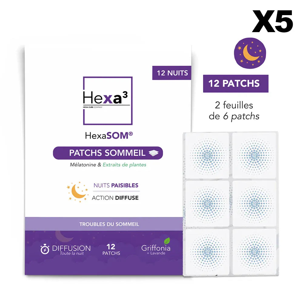 Hexa3 Patchs 5 packs Patchs Mélatonine HexaSOM, Sommeil