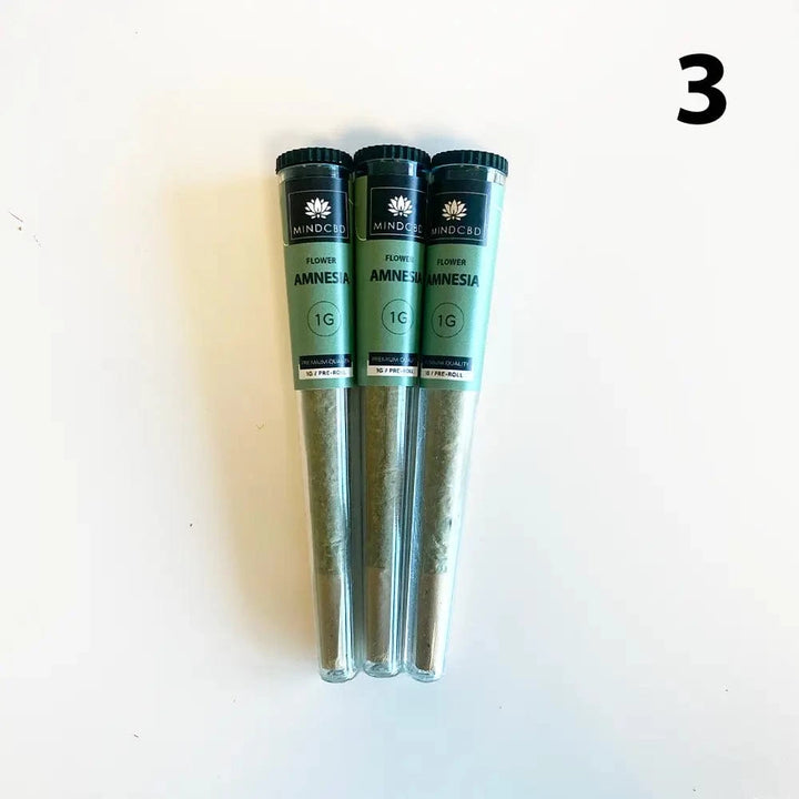 Mind CBD Fleurs CBD 3 Pré-rolls Pré-rolls CBD Amnesia Haze
