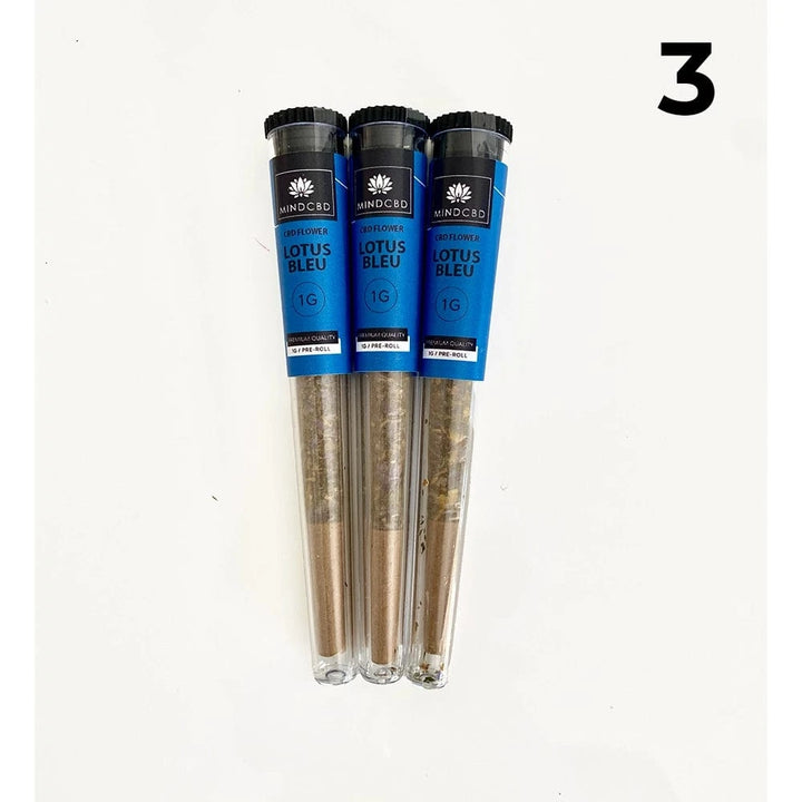 Mind CBD Fleurs CBD 3 Pré-rolls Pré-rolls CBD Lotus Bleu