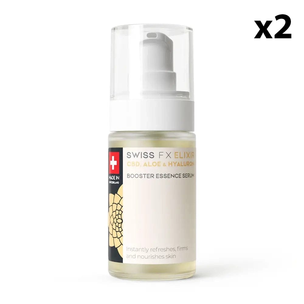 Swiss FX Sérum 2 flacons Sérum Booster Elixir au CBD, Aloe Vera & Hyaluron (30ml)