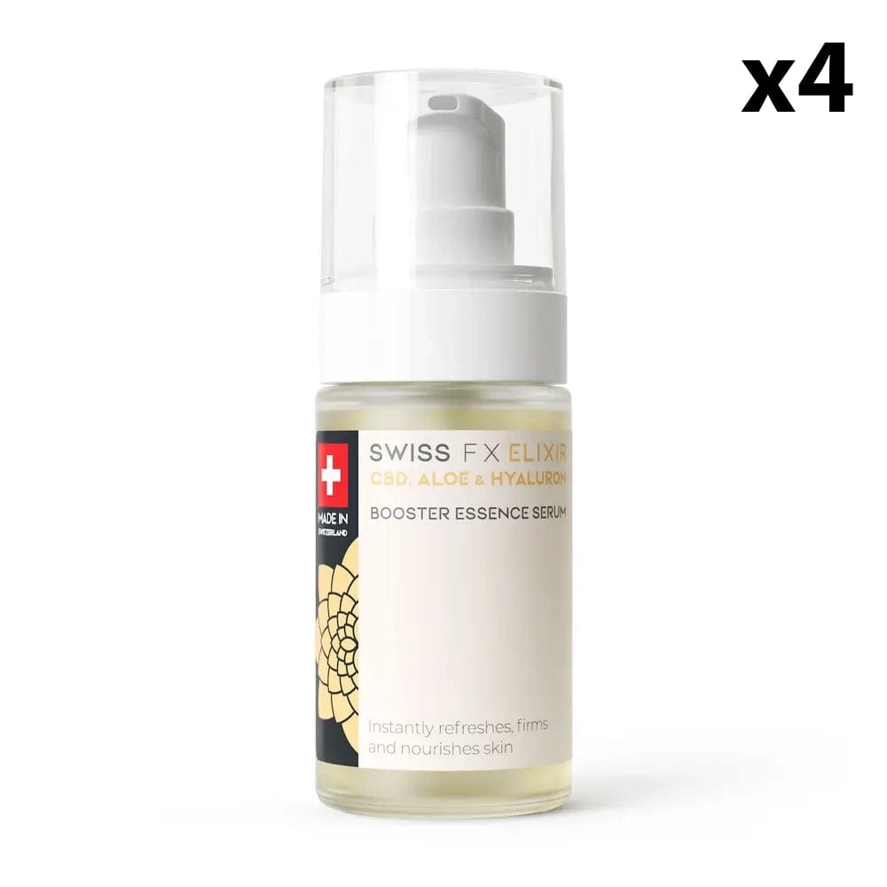 Swiss FX Sérum 4 flacons Sérum Booster Elixir au CBD, Aloe Vera & Hyaluron (30ml)
