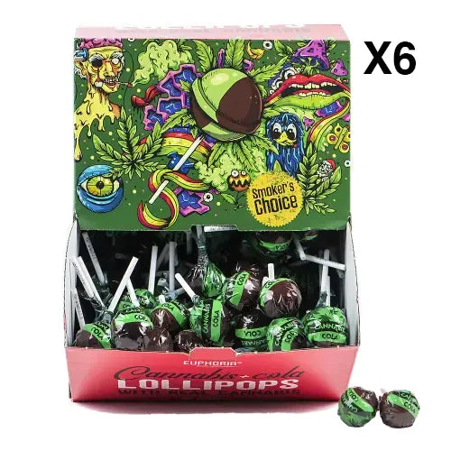 Euphoria Sucettes CBD 6 Sucettes Sucettes Cannabis Cola