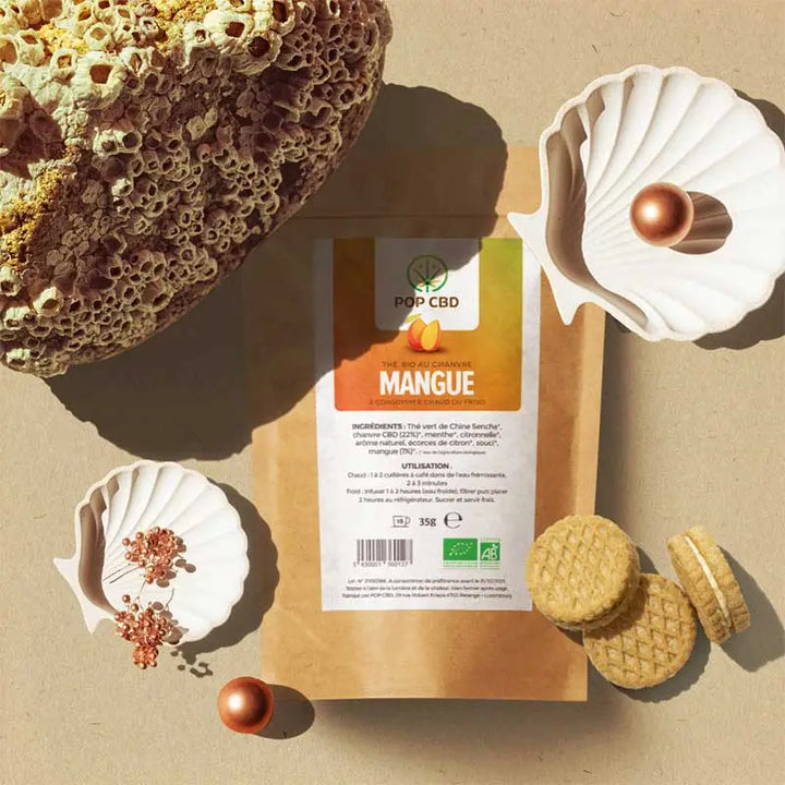 POP CBD Infusions CBD Thé Bio Mangue, au Chanvre CBD