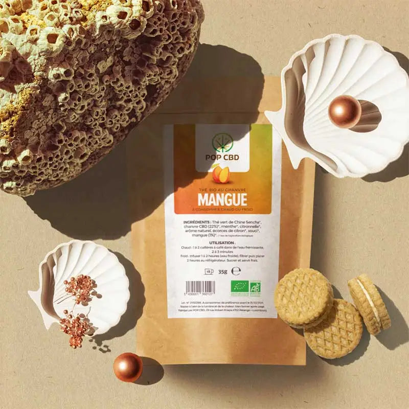 POP CBD Infusions CBD Thé Bio Mangue, au Chanvre CBD