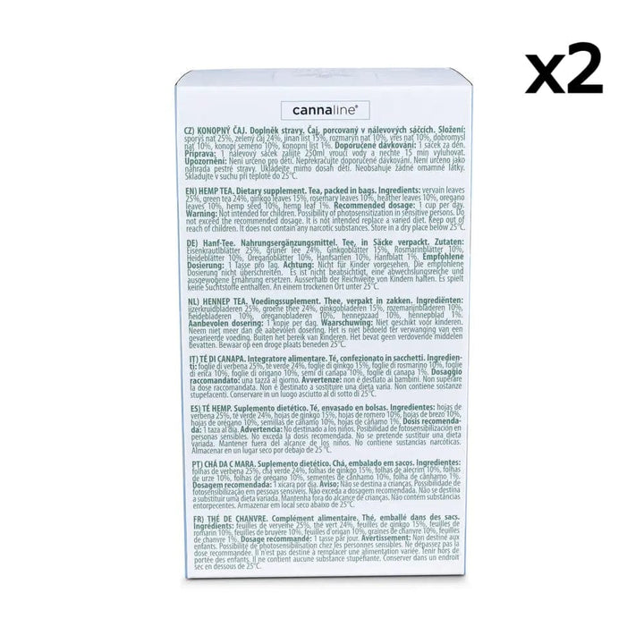 Borsa per la memoria del tè nella scatola posteriore x2