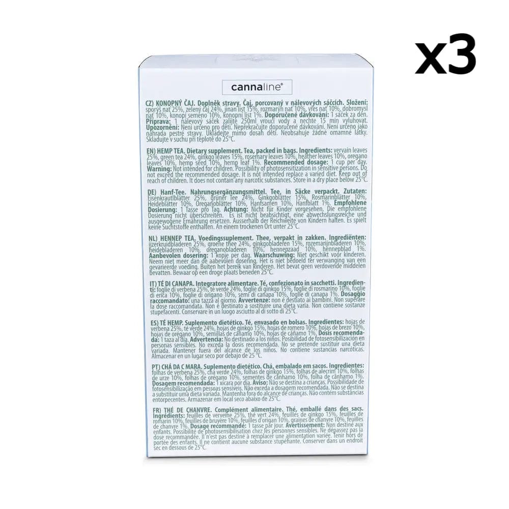 Dietro la memoria della scatola da tè CBD x3
