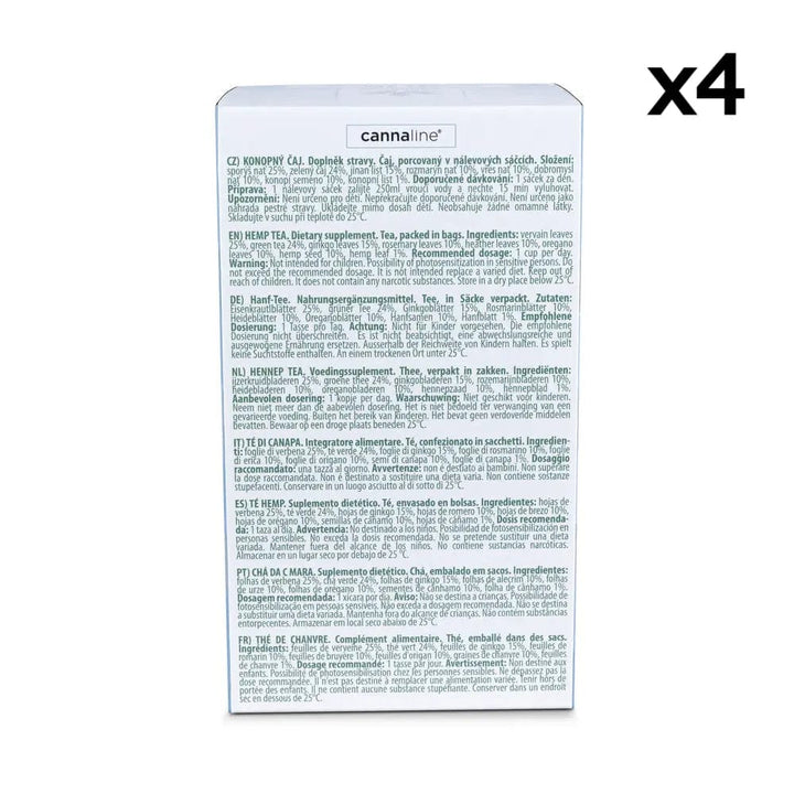 Scatola da tè con memoria sul retro x4