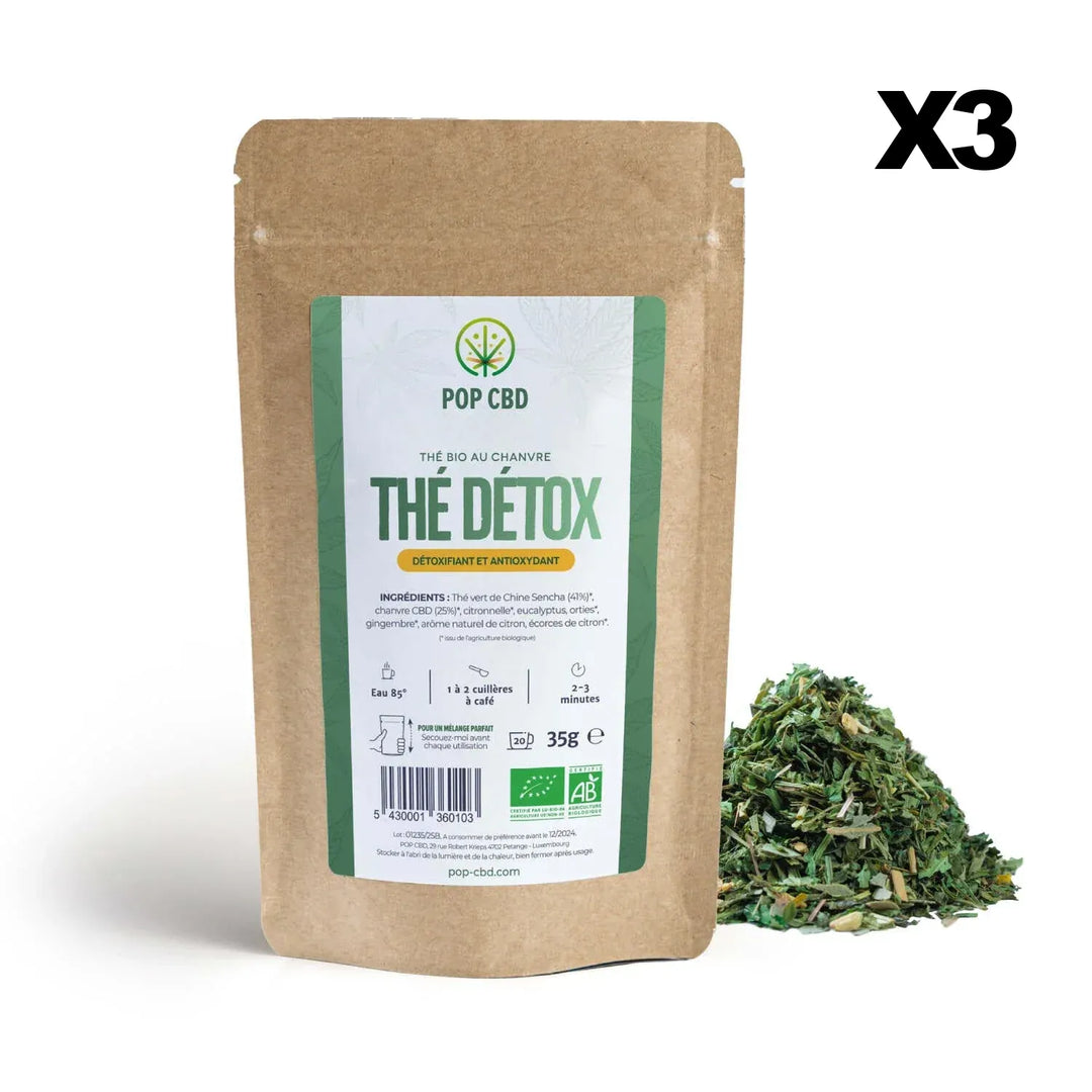POP CBD Infusions CBD 3 sachets Thé Vert Bio, au Chanvre CBD
