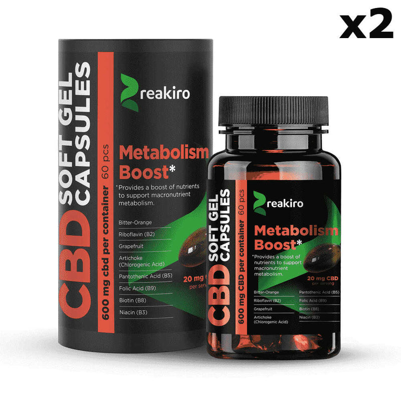 Lot 2 boîtes de Gélules CBD Métabolism Boost Reakiro