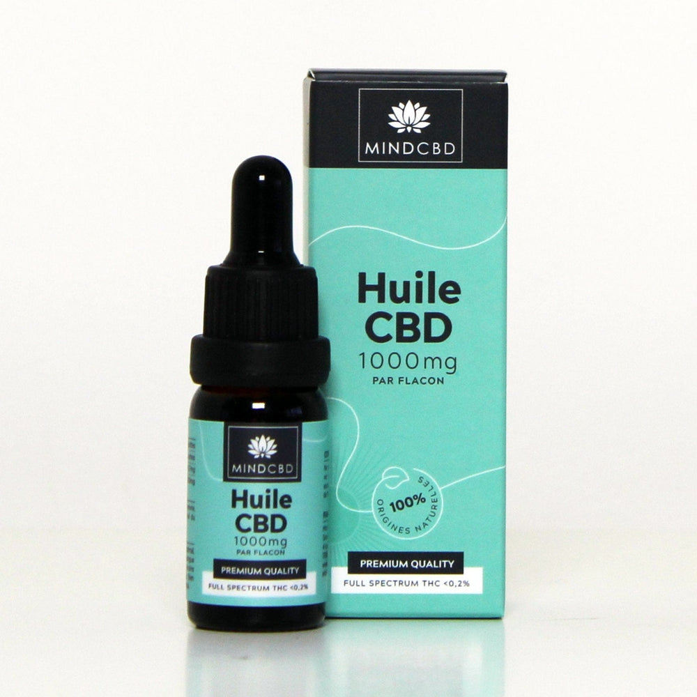 MindCBD Oils Pack 10 %, Ansicht von Schachtel und Flasche